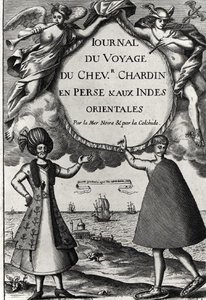 Flyleaf of Journal des Voyages du Chevalier Chardin, 1686 by French School